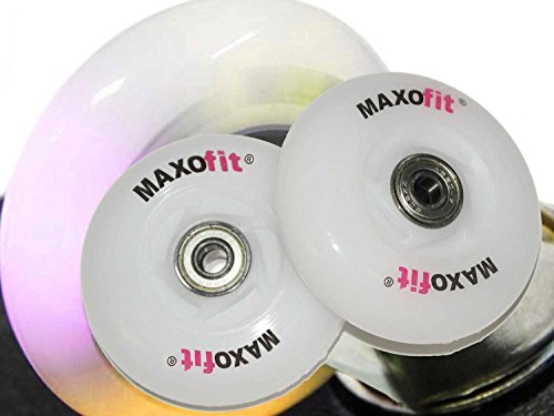 Preisvergleich Produktbild : 2 Ersatz Waveboard LEUCHT- Rollen, Leuchtrollen inklusive ABEC 7 Kugellager