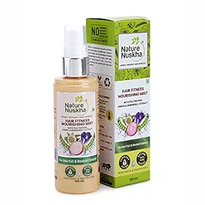 Nature Nuskha Onion, Pea Protein & Bhringraj Nourishing Hair Mist Spray Non-sticky for Hairfall & Dandruff Control with all Natural Ingredients, 100ml