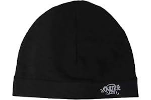 Syna World Skull Cap, Central CEE Beanie Löparmössa - Svart andningsbar vindtät stickad Skully för alla årstider - synaworld