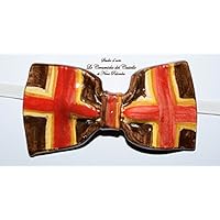 Nœud papillon en Ceramique Ligne Classique Fabriqué et Peint à la main par "Le Ceramiche del Castello di Nina Palomba" Pièce Unique Made in Italy Dimensions L 10 x H 5 cm