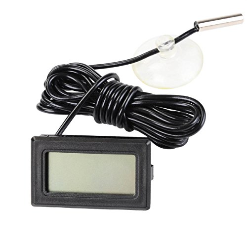 IDEALEBEN LCD Thermometer Digital -50℃ bis +110℃ Digitalthermometer Temperatur Messer mit Saugnapf (2m Kabel) - 3