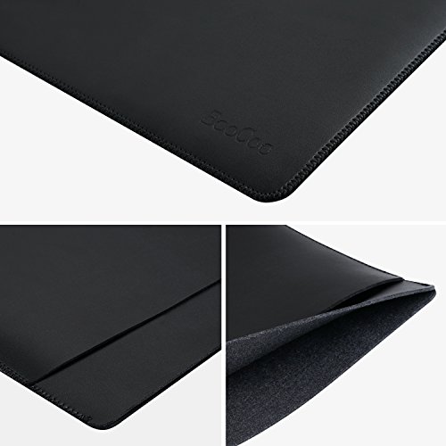 EooCoo Laptop-Tasche  Mikrofaser Lederh  lle Tasche f  r Macbook 12 Zoll - Black