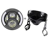 Paquete Contiene: 1 pieza 7 pulgadas (DRL es blanco; ámbar izquierda/derecha intermitentes) faros; 1 pieza de 7 pulgadas, carcasa de cubo