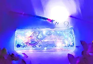Tera 13 (packof3) Unicorn led Pencil Pouch with Pen for Girls Multicolor