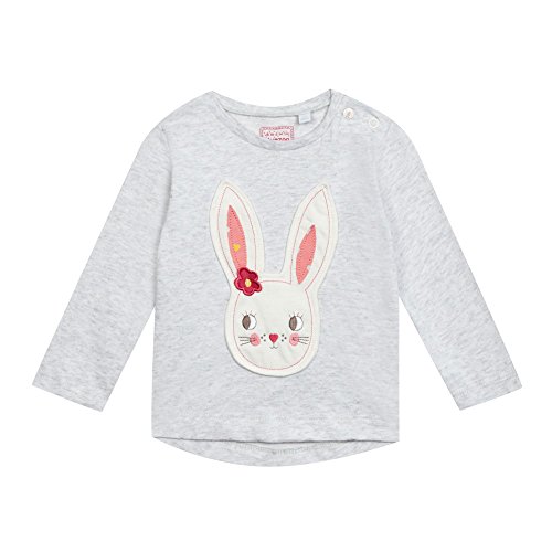 Bluezoo Kids Baby Girls Grey Bunny Applique Top Newborn