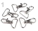 Metallkarabiner ist drehbar. Zu verwenden bei der Herstellung von Schlüsselbändern oder Gurtbändern für Taschen oder Handtaschen. Karabiner ist aus nichtmagnetisierendem Metall hergestellt, magnetisierend ist nur die Öse in der Mitte.