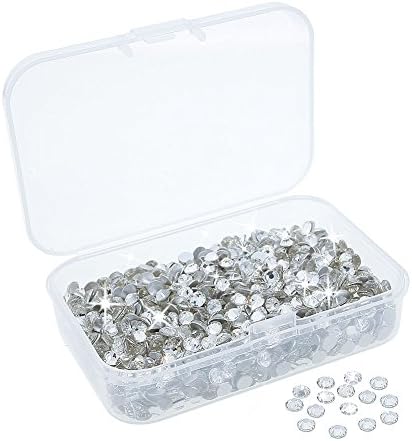 Niceyo 1440 Pcs 4mm Shiny Crystal Clear Flatback Rhinestones for 3D Nail Art Decorations