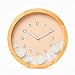 Produktbild Moderne kreative Holz- Wanduhr Continental minimalistischen Schlafzimmer Wohnzimmer Schautafel mute digitale Uhr Schlafzimmer rund Quarzuhr mute Wanduhr, 10 Zoll, Holz singende Vögel und duftenden Blumen
