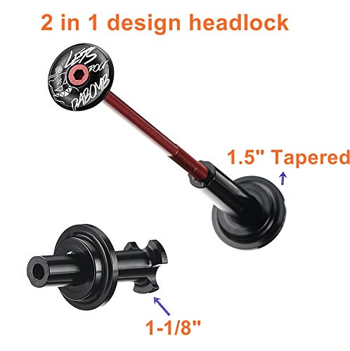 Da Bomb Head Lock Bike Headset Stem Top Cap,1 1/8" Straight or 1.5" Tapered
