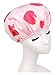Moolecole Women Love Heart Printed Waterproof Hair Dry Lined Shower Cap Double Layer Bathing Cap Elastic Band Spa Shower Hat Pink