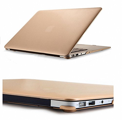 Metallische Champagner Gold Durch gummierte Hard Shell, Elegantes und leichtes 2-Part Hard Case Cover Schutz Hülle, Ultra Slim matt gold farbe für MacBook Air 13"