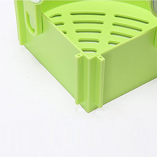 NUOLUX Bathroom Wall Corner Suction Cup Triangle Storage Shelves Rack (Green) - 5