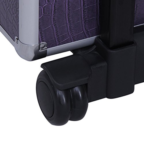 Songmics Kosmetikkoffer Trolley größe XL 2 in 1 croco lila JHZ03P - 5
