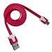 Produktbild PrimaCase - Rosa (Pink) 3 Meter Flachkabel - USB 2.0 Highspeed Datenkabel & Ladekabel für alle Micro-USB Geräte (Samsung Galaxy S 2, 3, 4, HTC One, S, V, X, XL, Plus, Sony Xperia U, E, V, J, usw.)