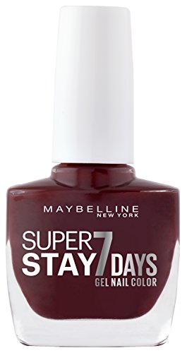 Maybelline New York Make-Up Superstay Nailpolish Forever Strong 7 Days Finish Gel Nagellack Midnight Red / Farblack mit ultra starkem Halt ohne UV Lampe in kräftigem Dunkelrot, 1 x 10 ml
