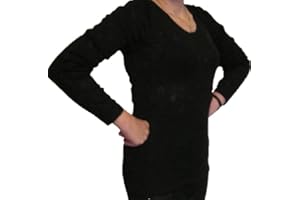 GIFTIDEAZZ TIMELESS GIFTS THAT REFLECT YOUR STYLE GIFTIDEAZZ Ladies Snowdrop Thermal Long Sleeve Top - Women Soft Winter Warmer Thermal Vest in Baby Pink, Black, White and Cream - Made in UK