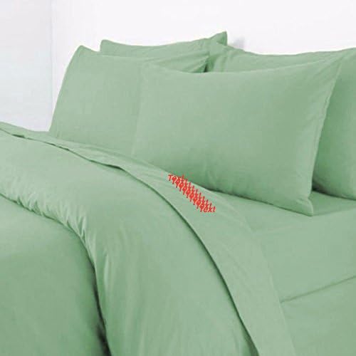 Dulce Lino New Luxury Plain Pollycotton Dyed Duvet Cover & 2 Pillow Cases Bed Set. (Mint Green, King)