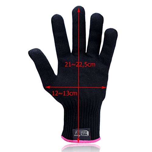 LadyHelena® Hitzebeständige Handschuh, Professional Haarglätter Zubehör Für Haarstyling Locken Und Glätteisen, hitzeresistent,1 Stück - 3