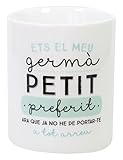 Capacidad de la taza 30 cl Mr. Wonderful Taza \"Eres mi Hermano pequeño Favorito con Contenido en Catalán, Porcelana, Blanco, 7 cm