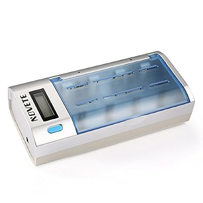 Novete Chargeur Universel de Piles Novete AllSpark Chargeur de piles rechargeable polyvalent écran LCD recharger des piles Rechargeables Ni-MH/Ni-Cd de type AA/AAA/SC/C/D/9V simultanément