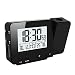 Produktbild FORNORM Projektor Uhr Temperatur und Zeit, LED Projektor Wecker mit Feuchtigkeit, Temperatur, Datum, Woche, Hintergrundbeleuchtung, 5min Snooze Dual-Wecker, USB-Ladegerät/Batterie-Leistung, Schwarz