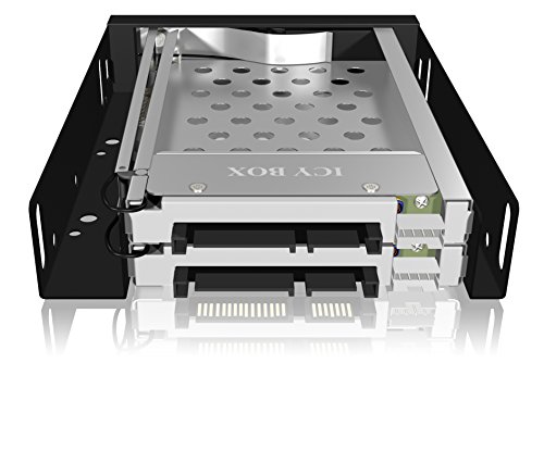 Icy Box IB-2227StS 3,5″ Wechselrahmen für 2x 2,5″ (6,35 cm) SATA III HDD/SSD, trägerlos, abschließbar (schwarz) - 5
