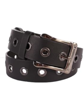 Leder Nieten Gürtel Jeansgürtel Nietengürtet ca. 4 cm breit kürzbar Ledergürtel in schwarz