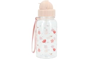 Tutete Botella de Agua para Niños 500 ml | 100% Libre de BPA, lavable en lavavajillas, con pajita suave, asa de transporte y tapón fácil de abrir, ideal para Guardería y Colegio | Little Garden