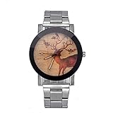 Dragon868 Herren/Damen-Uhr Edelstahl Sport Quarz Stunde Handgelenk analoge Uhr (C)