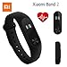 Produktbild Fitness Tracker, Original Xiaomi Mi Band 2 Bluetooth 4.0 Wasserdicht Smart Herzfrequenz pedometers mit Silikon Ersatz Bracelet Armband mit 2 Stück Ultrathin Anti-Explosion Display Schutzfolie (XM Schwarz)