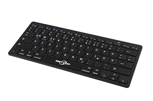 BATTOP Bluethooth Tastatur, QWERTZ Deutsche Layout Tastatur Ultra dünn drahtlose Bluetooth Tastatur Bluetooth 3.0 drahtlose Tastatur für alle Tablet,iPad,Mac,iOS, Android und Windows Geräte – Schwarz - 8