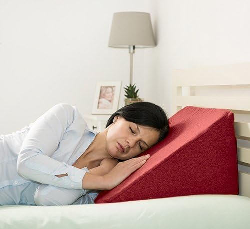 Matching Bedrooms Flex Foam 'Ava' Bed Wedge Support Cushion with Removable Wine Wool Effect Cover