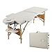 Produktbild Massageliege 2 Zonen Massagetisch Höhenverstellbares Leichtes Klappbares Tragbares Massagebett Massagebank Kosmetikbank,Weiß,KH2104S-WT