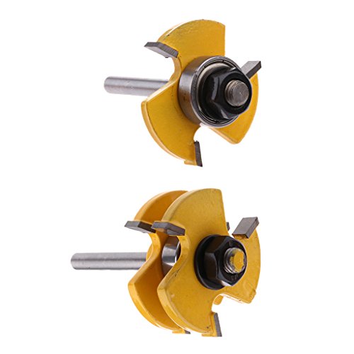 2ST Federnut Router Bit Satz Fräsersatz Oberfräser Schaft 3/4 Zoll Lager 1/4 Zoll - 5