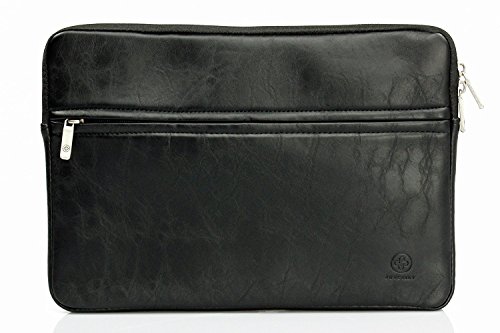 JUBELIST Business Sleeve Tasche H  lle passgenau f  r das Apple Macbook 12   Zoll     Case mit Extra Fach f  r Zubeh  r  schwarz 