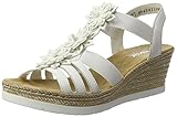 Leichte Laufsohle Rieker Damen 61949 Offene Sandalen, Weiß (weiss/bianco/80), 38 EU
