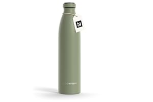 LARS NYSØM Edelstahl Trinkflasche 350ml, 500ml, 750ml, 1L, 1 5 liter | Thermosflasche Kohlensäure geeignet | Auslaufsichere Wasserflasche für Sport, Outdoor, Schule (Sage Green, 1000ml)