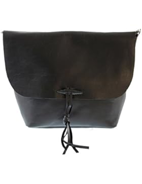 CTM Frau umhängetasche, italienisches echtes weiches Leder Made in Italy 32x24.5x4 Cm