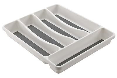 Mondex PLS261-00 Range Couverts pour Tiroir de Cuisine 5 Compartiments Plastique Blanc 31 x 27 x 4,5 cm