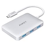 Hub USB Type C ( 6 in 1 ) AUKEY 4 Porte USB 3.0, HDMI ( 4K ), 100W USB C di Carica ( Power Delivery ) in Alluminio Adattatore USB C per MacBook Pro 2016 / 2017, iMac 2017, Samsung S8 ecc.