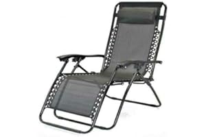 RUNADI Garden Haven Black Recliner Garden Patio Foldable Outdoor Textilene Zero Gravity Lounger