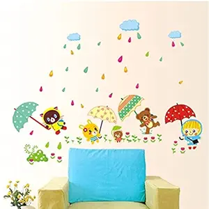 Jaamso Royals Kids Room Cartoon Umbrella Cartoon PVC Vinyl Kids Room Decor Wall Sticker (30 cm X 60 cm)