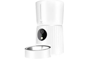 PET&TECH Comedero Automático para Gatos y Perros, 4L, Dispensador de Comida Mascotas, WiFi 2.4G/5G, Cámara HD 1080p, App Smart Life, Audio Bidireccional, hasta 10 Comidas al Día