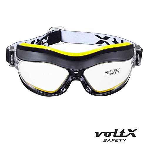 voltX DEFENDER Kompact Belüftet Schutzbrille, KLAR CE EN166FT zertifiziert, Anti-Beschlag Beschichtung. - 2
