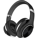 Bluetooth Headphones Over Ear, DOQAUS 45 Hrs Wireless Headphones, Foldable Hi-Fi Stereo Comfortable Earmuffs Bluetooth Headsets Hands Free Calling Wired Mode with Mic for Cellphone PC TV (Black)