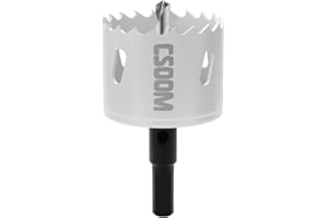CSOOM Scie cloche bimétallique M42, 48 mm, blanche, pour outils de perçage dans le bois, le plastique, les plaques de plâtre et la tôle