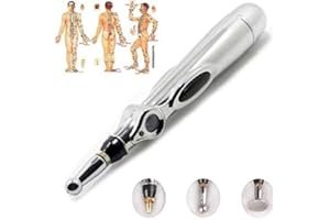 ZEERKEER Acupuncture Pen 3-in-1 Electronic Acupuncture Pen for Pain Relief, Powerful Meridian Energy Pulse Massage Pen, Includes Massaging Gel