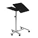 Produktbild FURNISH 1 Verstellbarer Laptop-Tisch Rolltisch mit Rollen Platte Metall Buche Schwarz