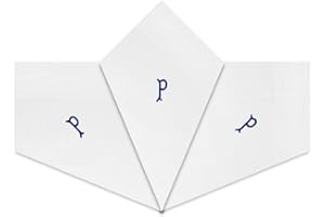 Warwick & Vance Herren-Taschentücher mit weißen Satin-Bordüre, mit blauen bestickten Initialen, 3 Stück