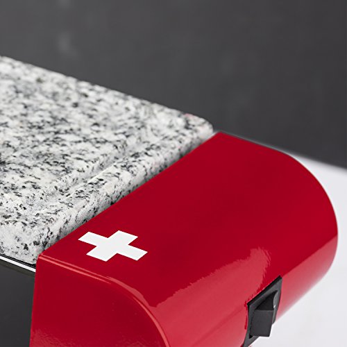 H.Koenig RP2 Raclette-Gerät für 2 Personen mit Steingrill, 350 W, rot - 4